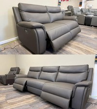 Brand New ScS 3+2 Grey Leather Power Recliner Corner Sofa Set