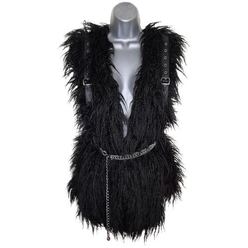 Killstar black faux fur - killstar, shag