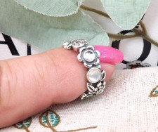 ❤️Genuine Pandora Natures Serenity Moonstone & Topaz Ring S925 ALE Size 50❤️