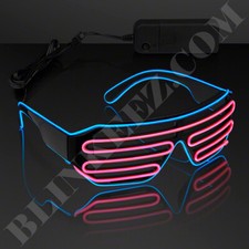 BLUE PINK EL WIRE LED Glasses