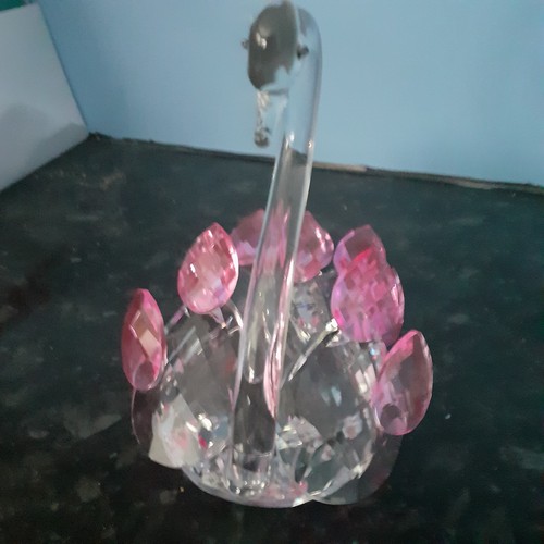 Crystal glass swan - , ornament
