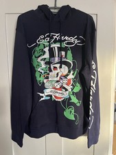 Ed Hardy Navy Blue Hoodie size L BNWOT