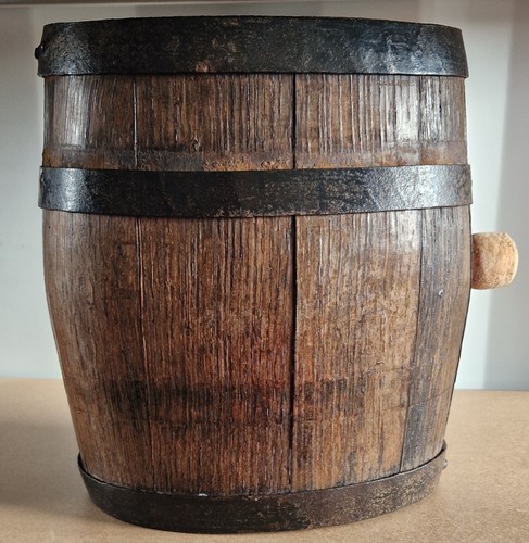 Antique small wooden barrel - small,