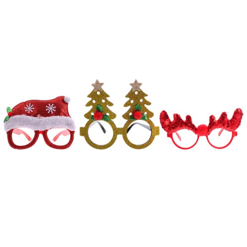 3pcs xmas novelty glasses - xmas,