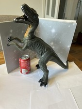 Large Toy T Rex Dinosaur 15 Inches Talk Soft Plastic Foam VGC