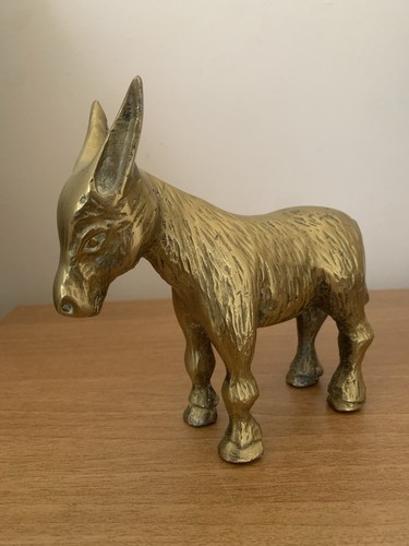 Vintage heavy brass donkey - vintage,