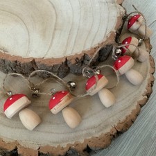 Wood toadstool garland - toadstool,