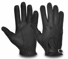 Mens Classic Driving Gloves Soft Leather Retro Style Top Quality Buckle S-XL