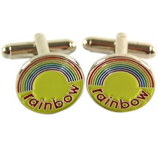 Rainbow Logo Cufflinks. Retro