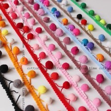 Pom Pom Bobble Balls Trim Ribbon Craft Upholstery Boho Ethnic Sewing Edging