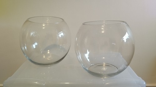 Glass fish bowl 21x24cm - glass,