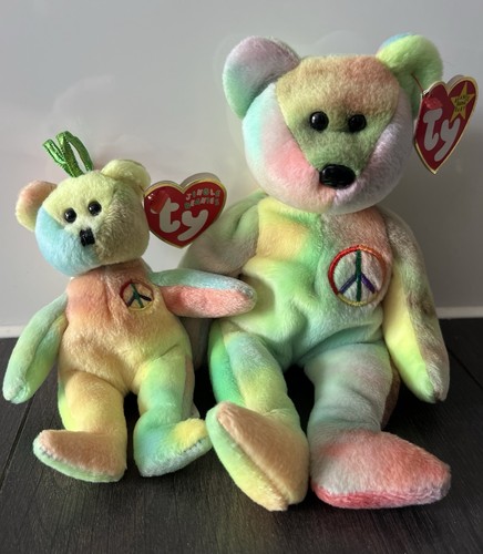 Beanie baby peace bear - beanie, "peace"