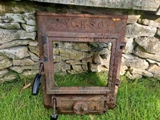 USED MORSO SQUIRREL 1410 STOVE FRONT PLATE WITH DOORS NO GLASS SPARES OR REPAIR