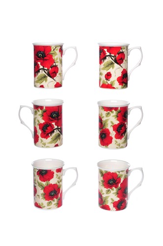 Bone china set poppy - 6,