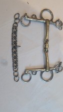 Double jointed lozenge show pelham 6” gold coloured alloy mouth 
