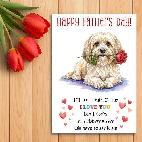 Lhasa apso father day card - lhasa,