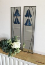 10x40cm pair Bluebells Stained