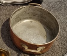 Vintage Copper Pan with Brass