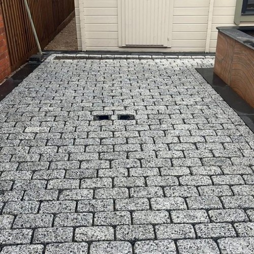 Silver granite cobbles sawn - granite,