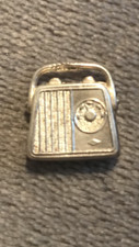 Vintage Sterling silver charm hollow analogue old fashioned radio 1g