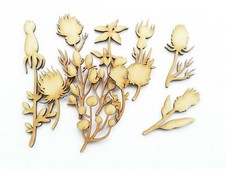 WOODEN MDF SHAPES WILDFLOWER