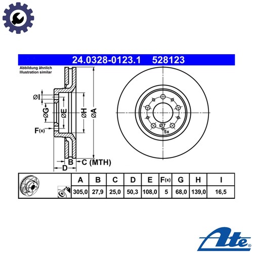 Brake disc 0328 0123 - 2x,
