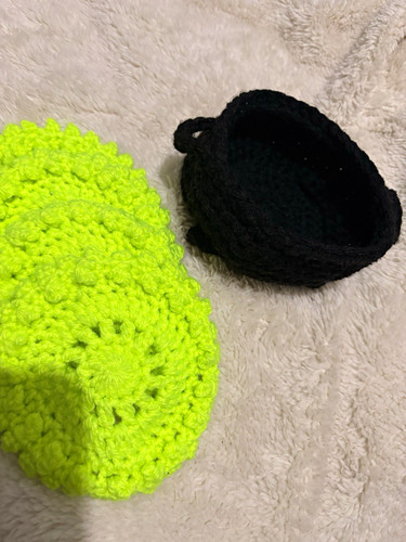 Crochet cauldron coaster - coaster,