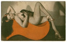 Postcard Size Glamour Erotic Card - Naked Lady, Burlesque Style.