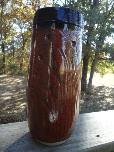 Handmade floral pottery - handmade, vase