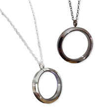 Glass Locket Pendant Necklace