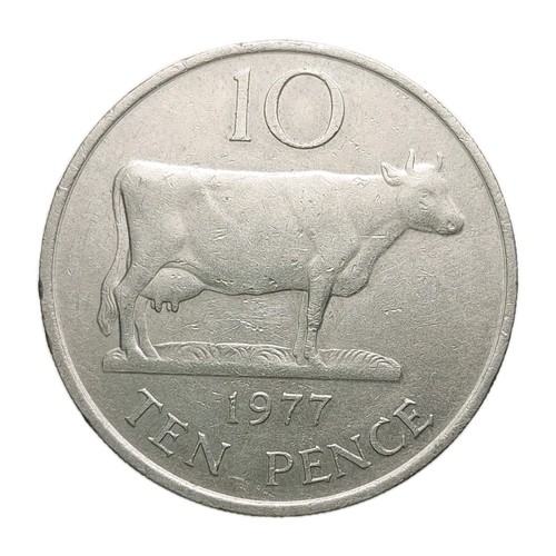 1977 guernsey pence coin - 10,