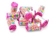 Love Hearts Mini Rolls Sweets