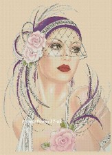 Art deco lady Cross stitch