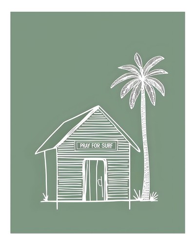 Coastal surf hut wall art - hut,