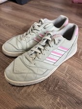 Adidas AR Trainer Tennis Linen Green & Pink Off White UK Size 8 Great Condition