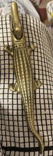 Antique solid brass crocodile - antique,