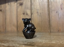vintage wooden carved Pig