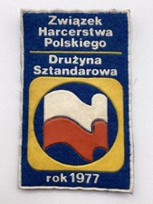 Vintage 1977 Polish Scout Association Banner Felt & Rubber Badge .