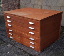 Teak Mid Century Plan Chest