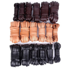 2/3/4/5mm Flat Real Genuine Craft Jewellery Leather String Cord Lace Thong Rope