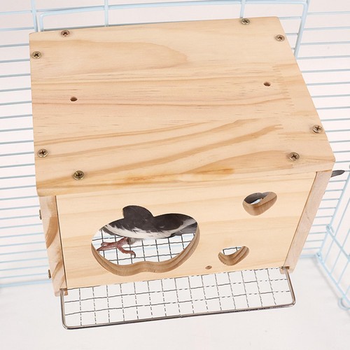 Wooden bird house for - bird, inside