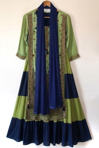Anarkali kurti dress green - anarkali,