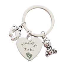 "Daddy to be" - Family Keepsake - Baby Announcement Bag Charm - Keyring