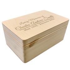 Personalised Wooden Wedding Box Engagement Gift Keepsake Memory Solid Pine Wood