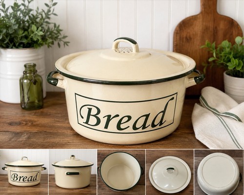 Vintage enamel bread - vintage,