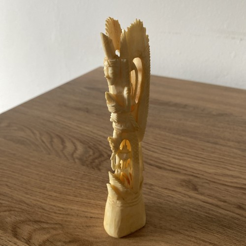 Vintage carved bovine cow bone - bovine,