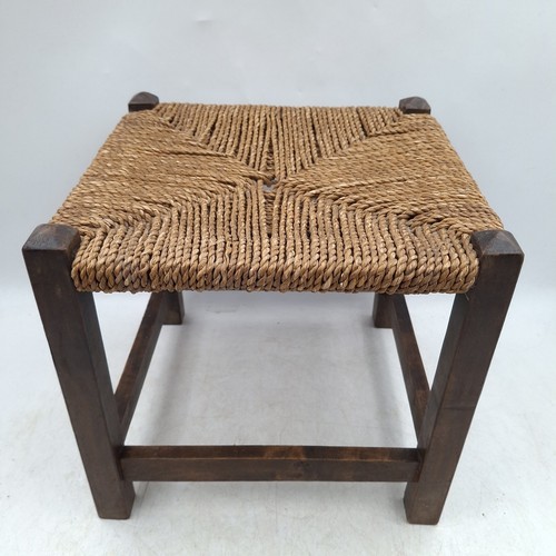 Vintage rush footstool stool - vintage,