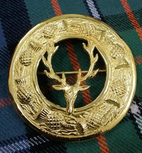 Scottish kilt fly plaid brooch - kilt,