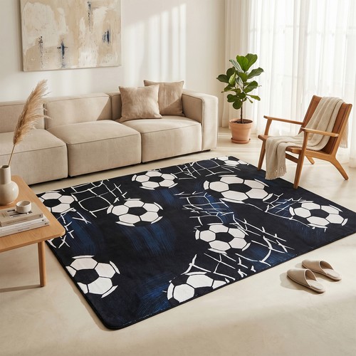 Football floor rug bedroom - football,