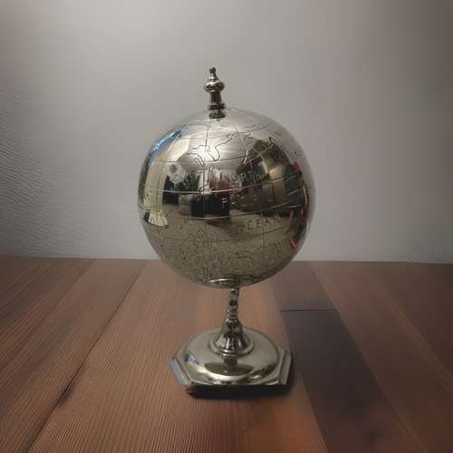 World globe polished rotating - world,
